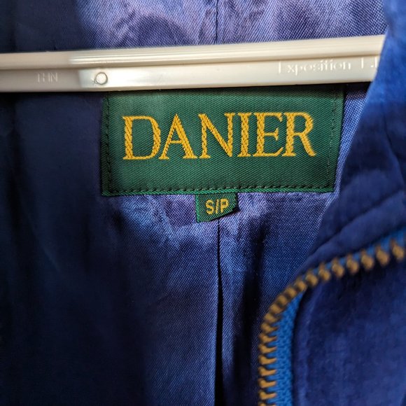 Vintage Danier Suede leather jacket Skirt 2-PC Suit Set, Cobalt Blue , Size S - Picture 6 of 15